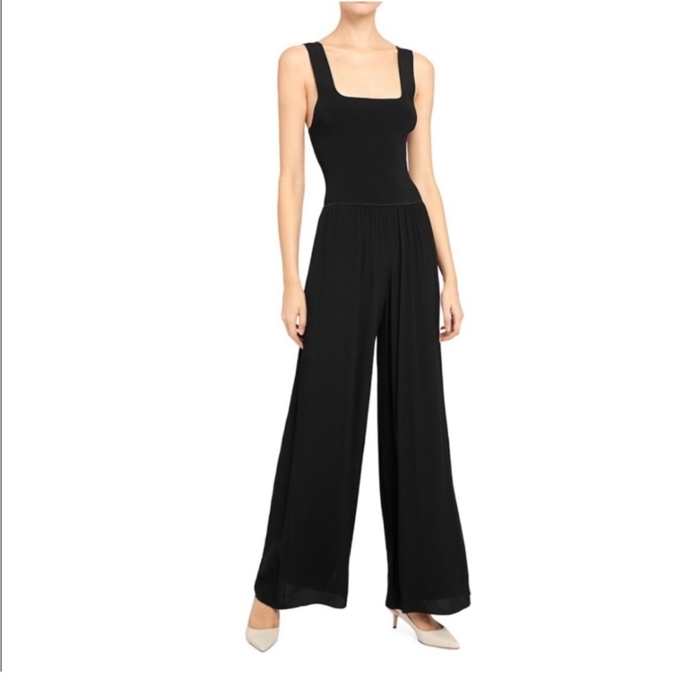 Theory square neck rib jumpsuit